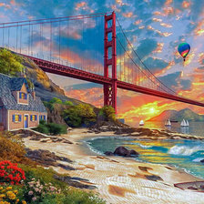 Схема вышивки «San Francisco Bridge.»