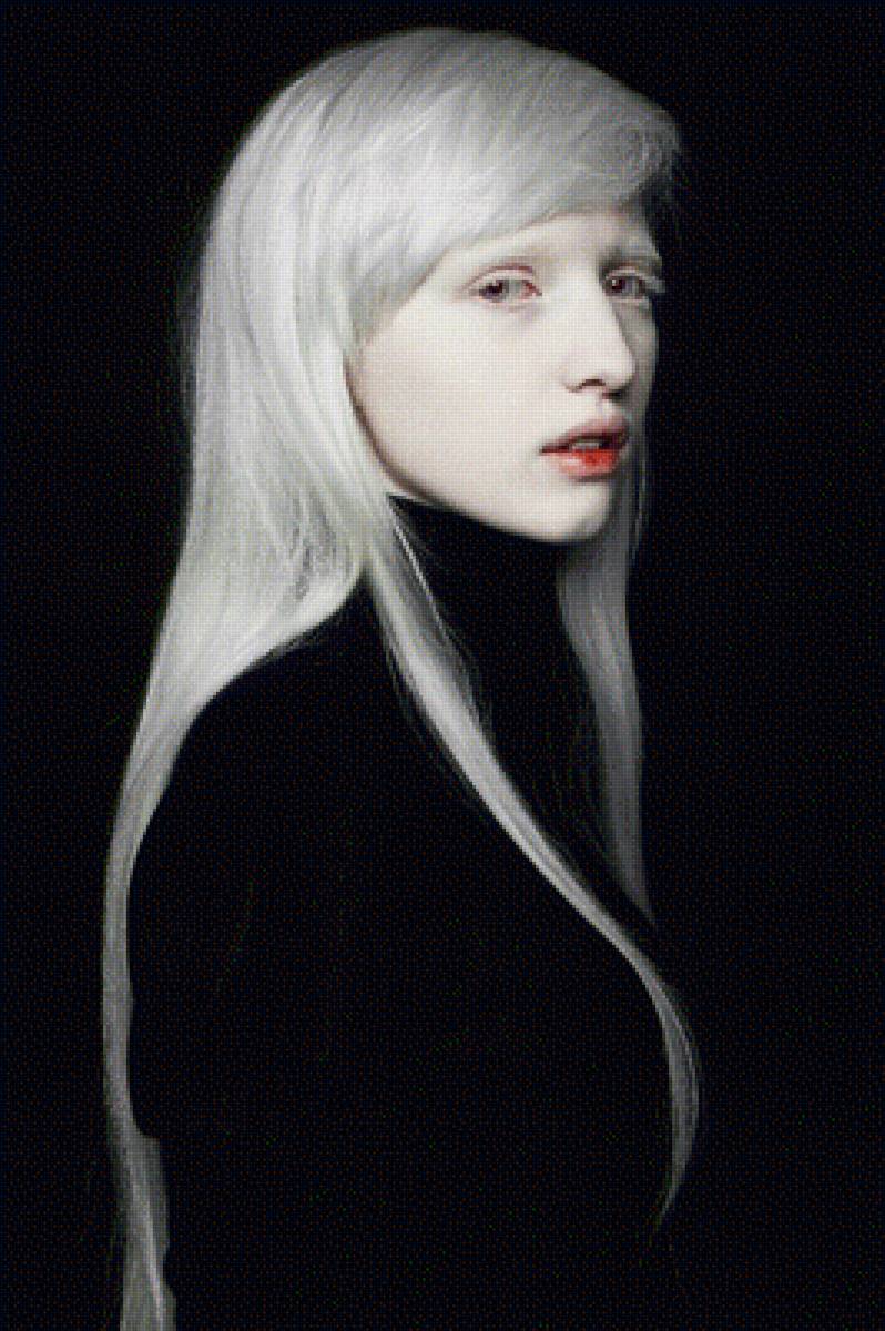 Девушка-альбинос - портрет, альбинос, красивая девушка - предпросмотр