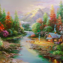 Оригинал схемы вышивки «Beautiful Landscape.» (№1979882)