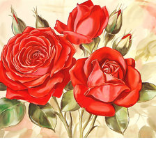 Оригинал схемы вышивки «Красные розы.» (№1981130)