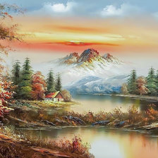 Схема вышивки «Mountain Landscape.»