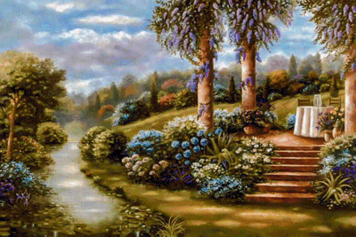 Romantic Garden. - betsy brown paintings. scenarys.flowers and gardens. - предпросмотр