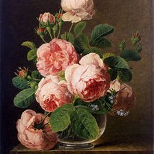 Roses in a glass vase