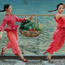 Схема вышивки «Wang Longjun, Девушки»