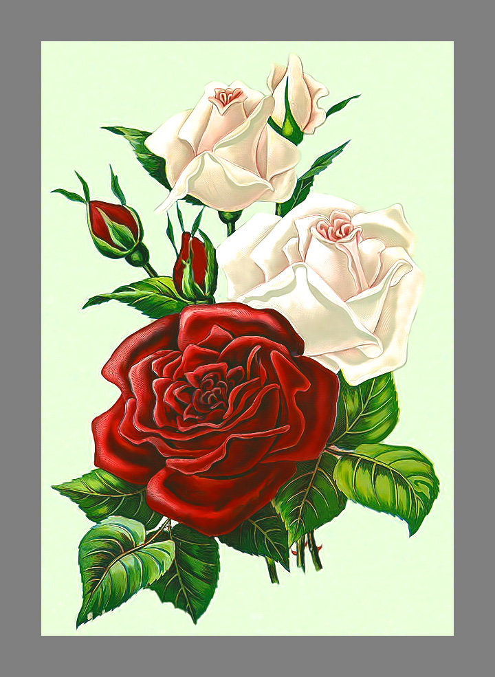 Серия "Розы". - розы, флора, цветы, букет - оригинал
