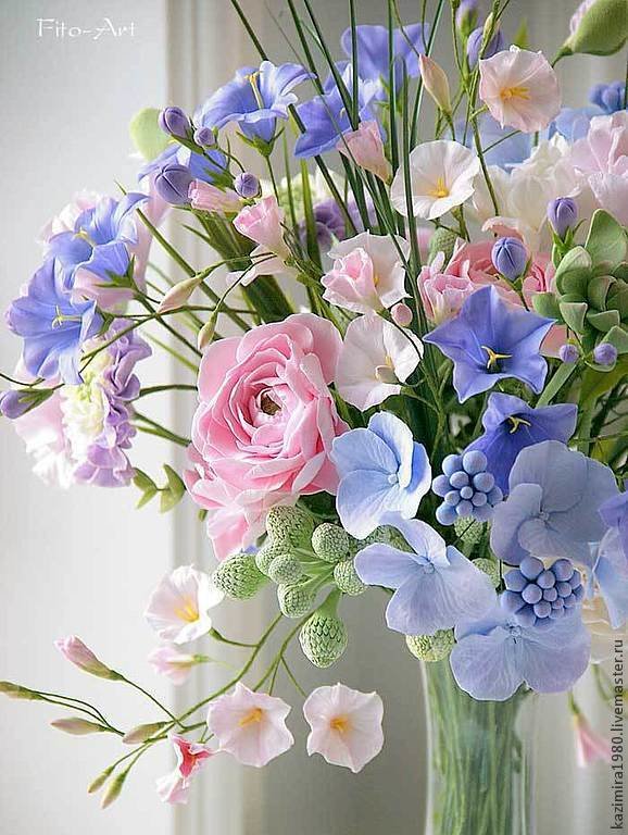 букет в пастельных тонах - букет, полевые цветы, цветы - оригинал
