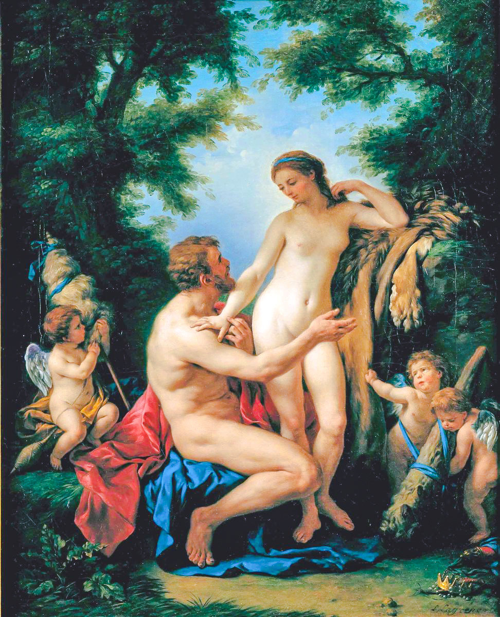 Hercules and Omphale. - louis jean françois lagrenée painter.mythological.people. - оригинал
