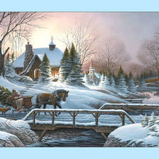 Оригинал схемы вышивки «Зимний пейзаж.» (№1988399)