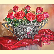 Оригинал схемы вышивки «Красные розы.» (№1989610)