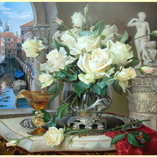 Белые розы. Венеция.