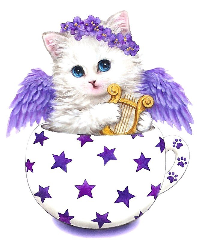 котёнок ангел - котенок, чашка - оригинал