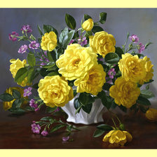 Оригинал схемы вышивки «Жёлтые розы.» (№1994406)
