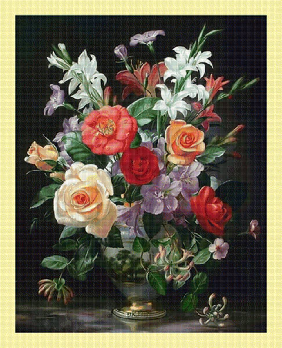Букет. - букет, ваза, живопись, цветы - предпросмотр