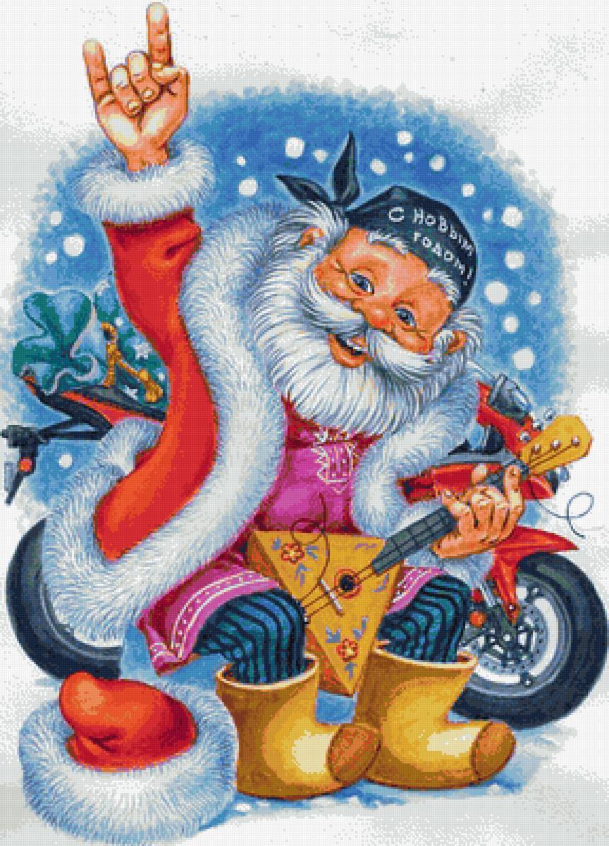 Дед мороз рокер - дед мороз, новый год - предпросмотр