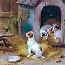 Оригинал схемы вышивки «The Puppies.» (№1995017)