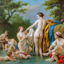 Схема вышивки «Venus and Nymphs Bathing.»
