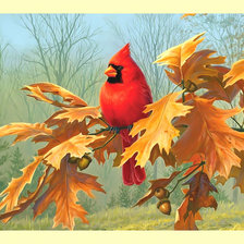 Схема вышивки «Птицы. Осень.»