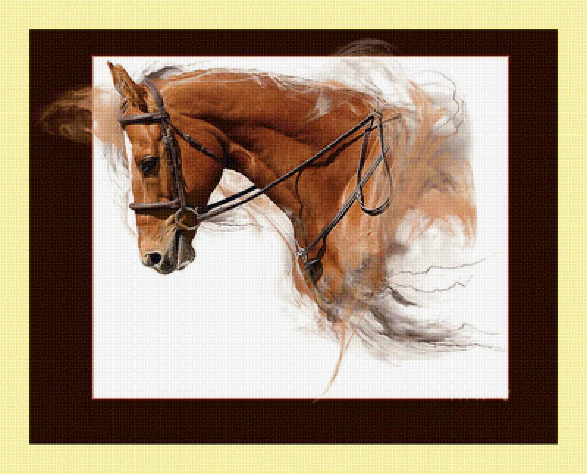 Конь. - живопись, животные, конь, лошадь - предпросмотр
