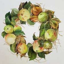 Венок с зелеными яблоками