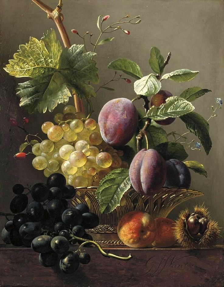 картина - виноград, фрукты, слива - оригинал
