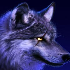 Схема вышивки «Волк со шрамом»