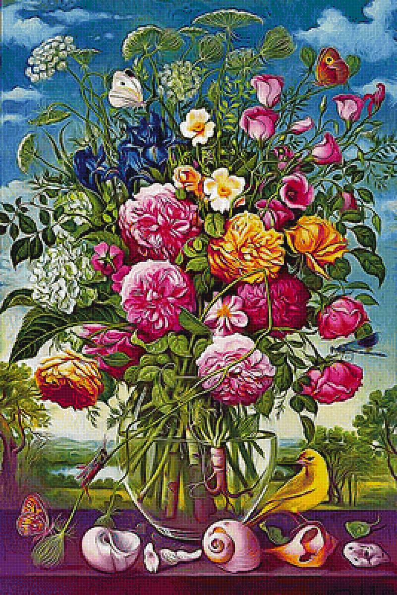 Натюрморт - букет, цветы, цветы в вазе - предпросмотр