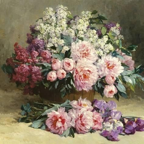 картина - розы, ваза, гобелен, цветы - оригинал