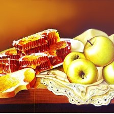 Оригинал схемы вышивки «яблоки с мёдом» (№2006631)