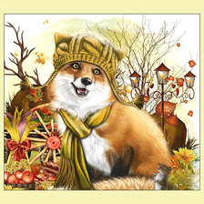 Схема вышивки «Осенняя лисичка.»