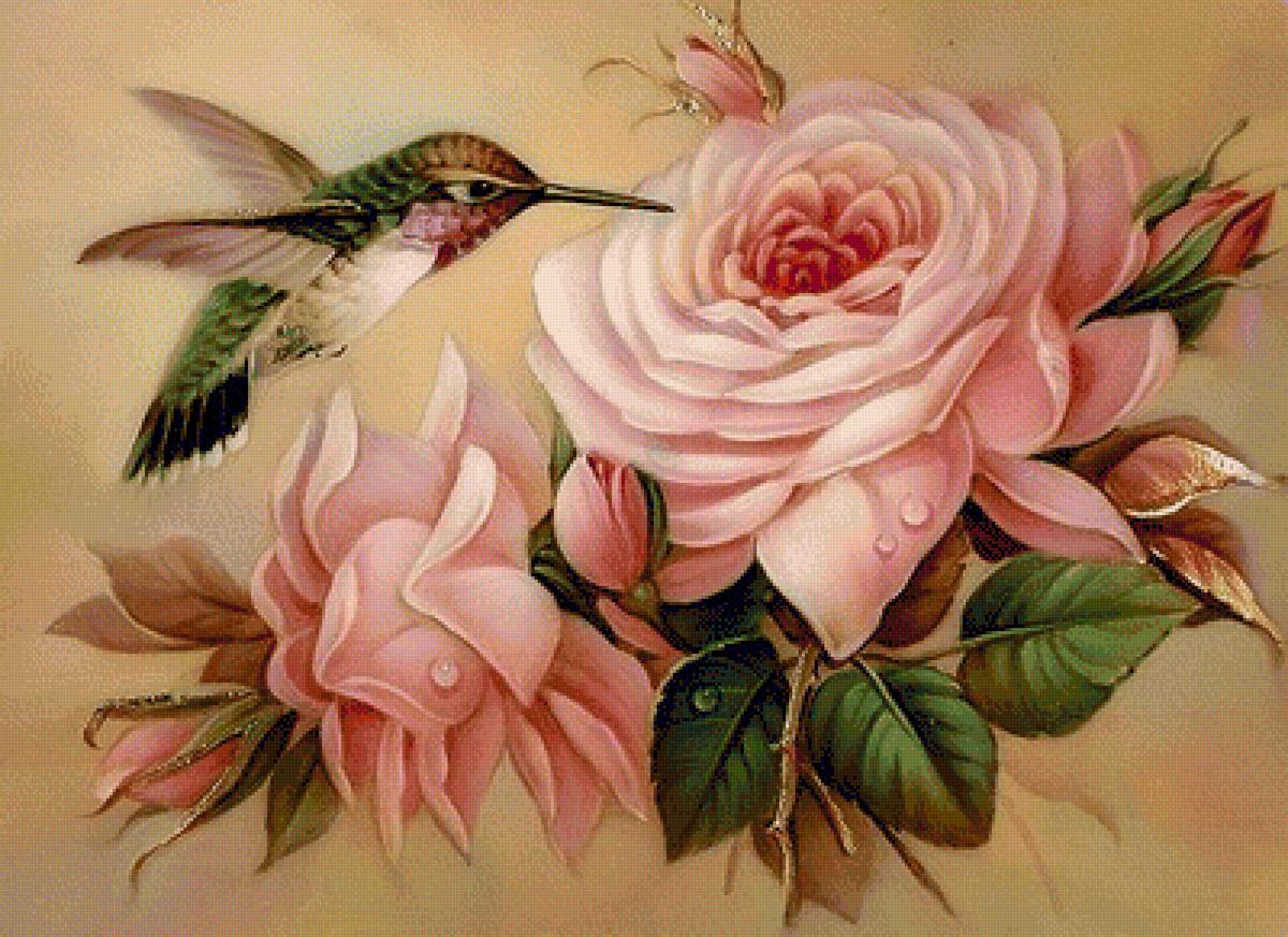 ROSES - розы c птицой - предпросмотр