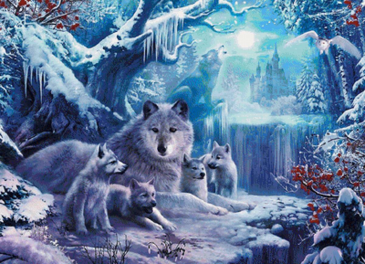 волки - замок, семья, волки - предпросмотр