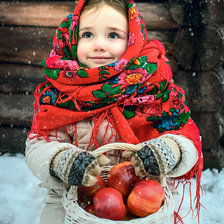 Схема вышивки «dievčatko v zime»