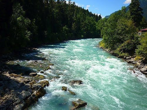 Горная река - река, природа, лес - оригинал