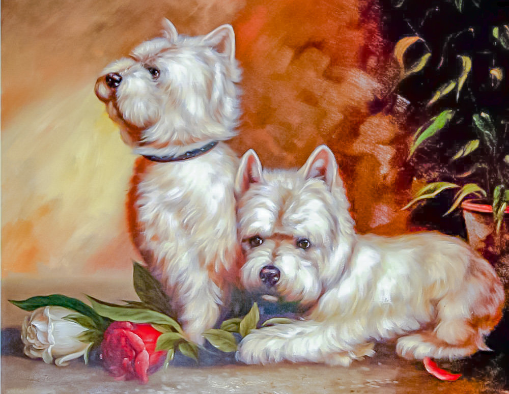 Terriers. - ruslan smorodinov paintings.animals. - оригинал