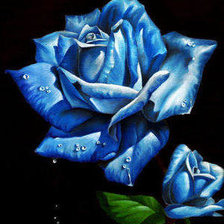 Схема вышивки «голубая роза 2»