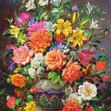 Оригинал схемы вышивки «kvety,váza» (№2021304)
