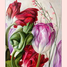 Оригинал схемы вышивки «Тюльпаны.» (№2022459)