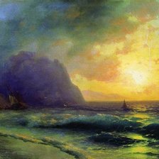 Схема вышивки «Sunset at Sea by Ivan Aivazovsky,1853»