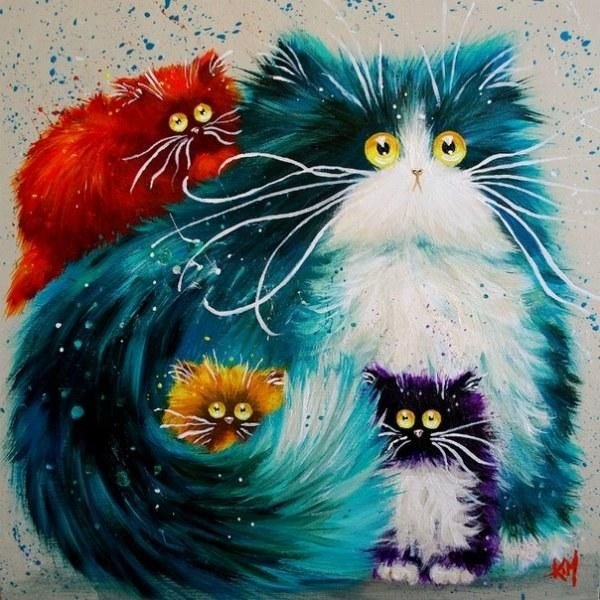 Коты - коты, разноцветные - оригинал