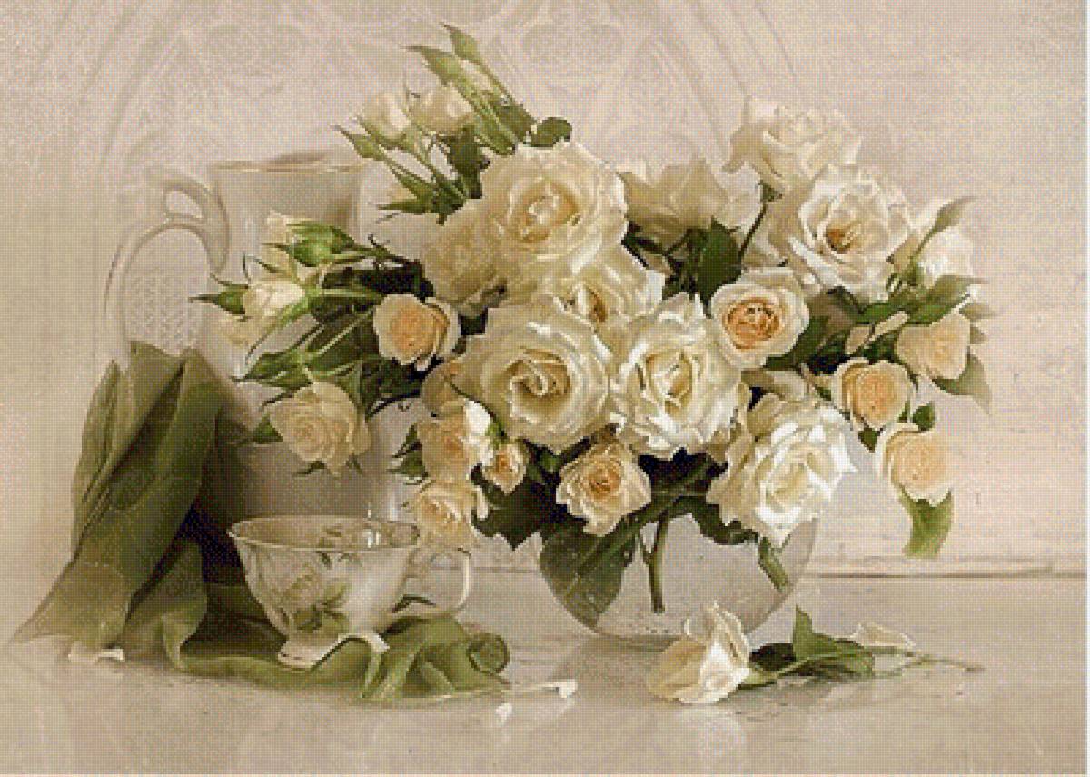 №2025994 - натюрморт с цветами, розы - предпросмотр
