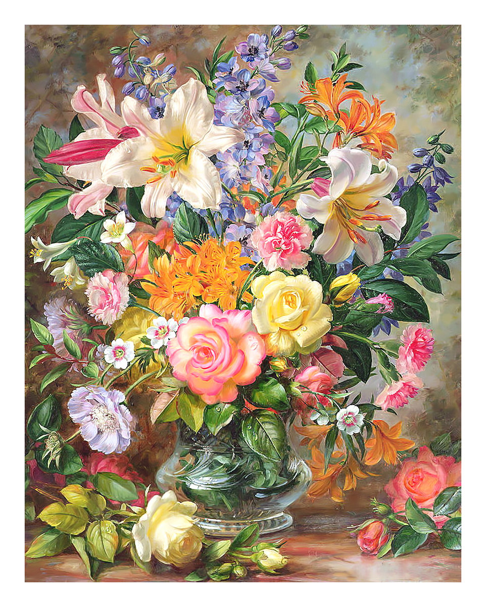 Букет. - живопись, ваза, букет, цветы - оригинал
