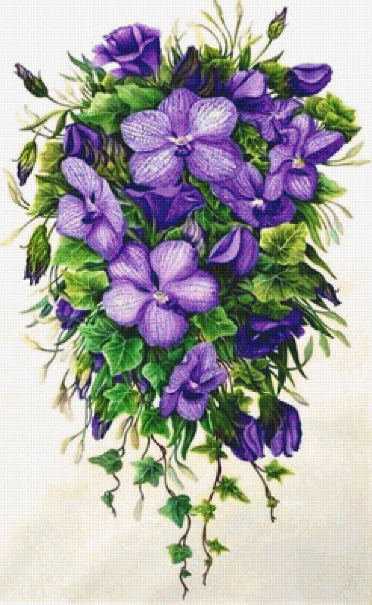 лиловые цветы - орхидеи, орхидея, цветы, лиловые цветы, ванда, анемоны - предпросмотр