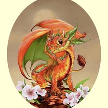 Оригинал схемы вышивки «Цветочный дракон.» (№2034308)
