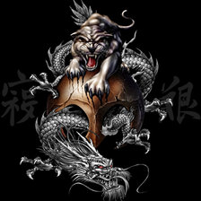 Схема вышивки «Дракон и тигр»