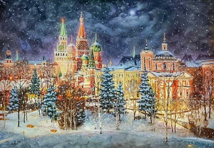 Christmas Tale. - razzhivin igor painter.snowscapes.christmas. - оригинал