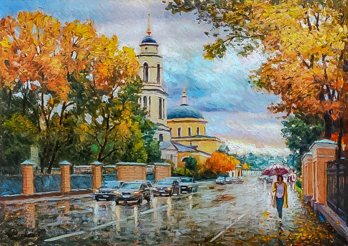Autumn invites you for a walk. - razzhivin igor painter.scenarys.cityscape.people. - оригинал