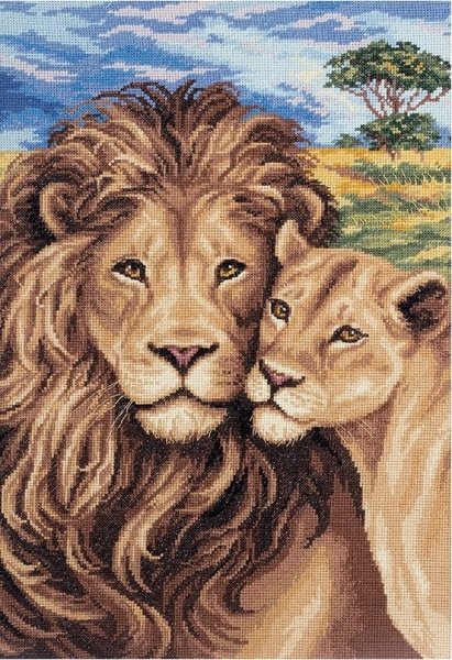 Львиная пара - природа, дикие звери, лев, львы, саванна, звери, пара львов - оригинал