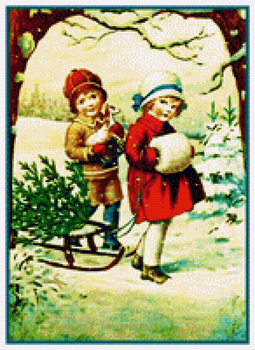 Новый год и дети - новый год, праздник, открытка, праздники зимние, зима, пожелания - предпросмотр