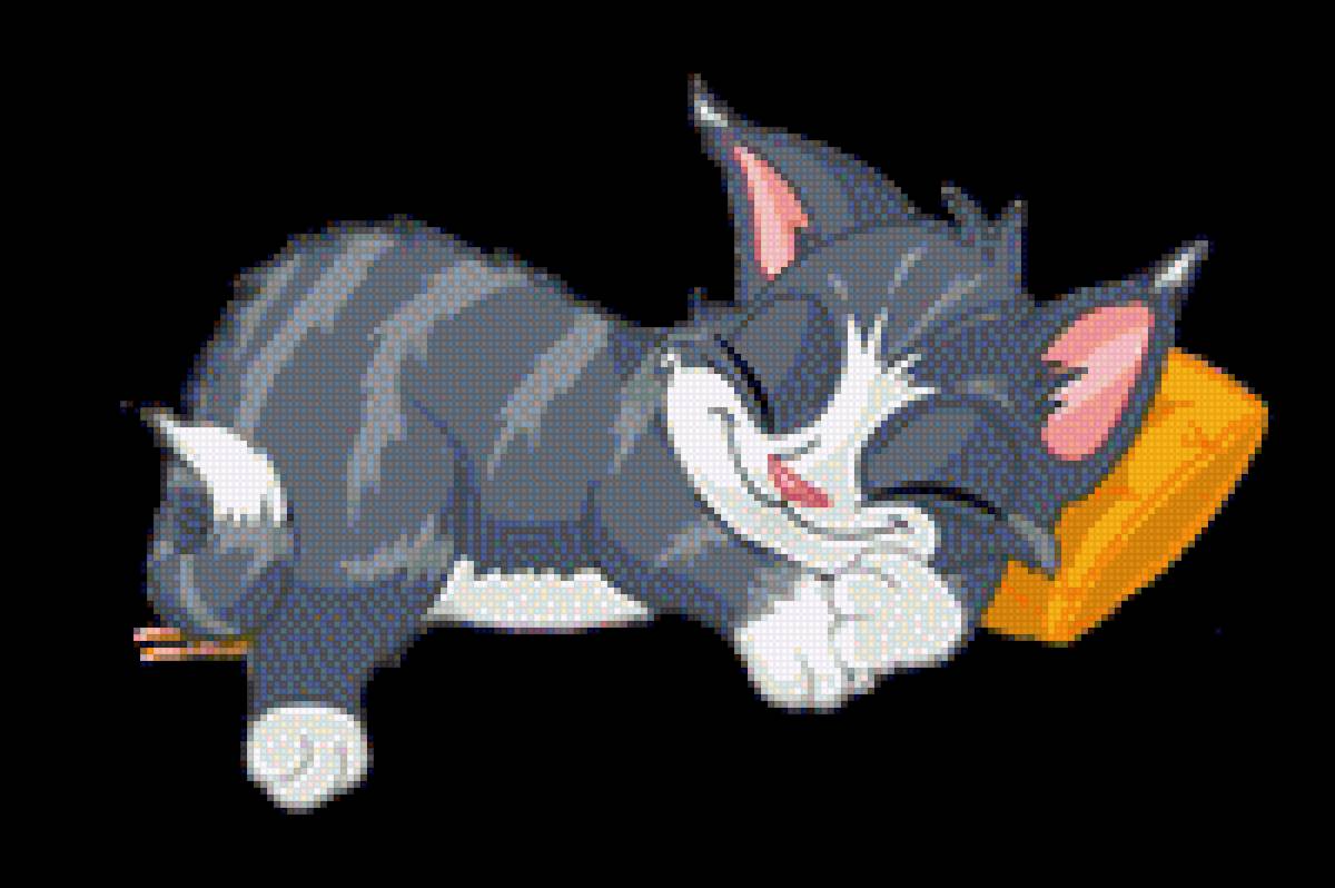 Котик спит - спящий котенок, котенок, домашние любимцы, открытка - предпросмотр