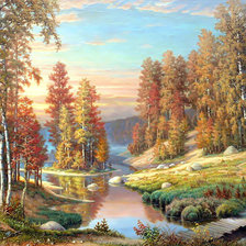 Оригинал схемы вышивки «Осенний пейзаж.» (№2047345)